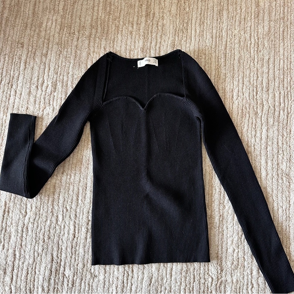 Mango Fitted Rib-Knit Sweater